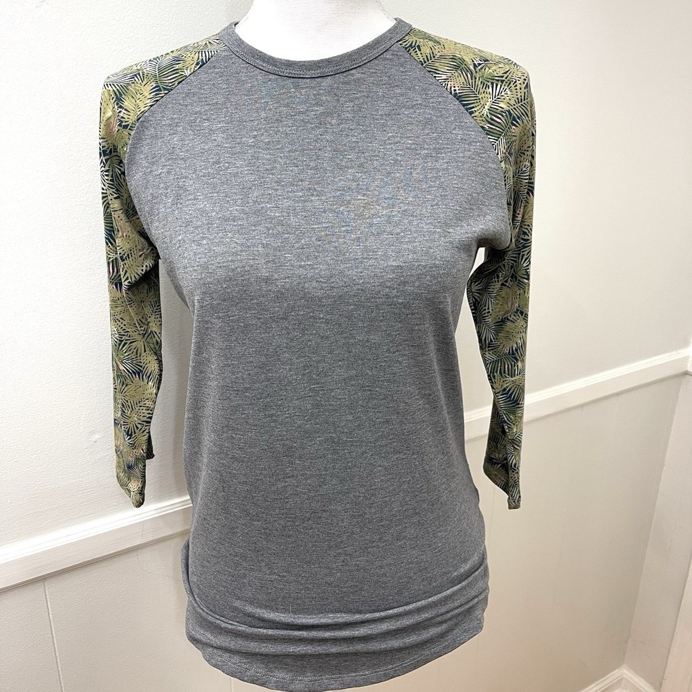 Lularoe Randy 3/4 Sleeves‎ Top Tropical Print Sleeves Baseball Style Tee XS